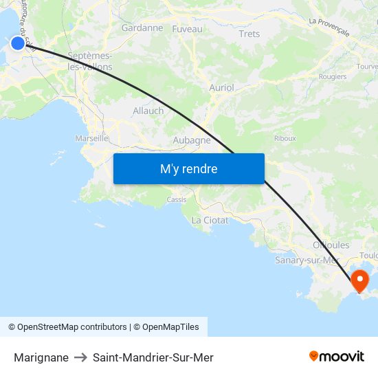 Marignane to Saint-Mandrier-Sur-Mer map