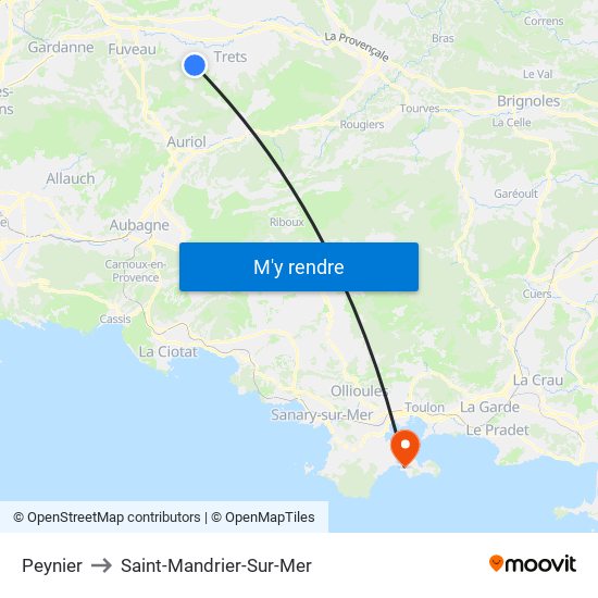 Peynier to Saint-Mandrier-Sur-Mer map