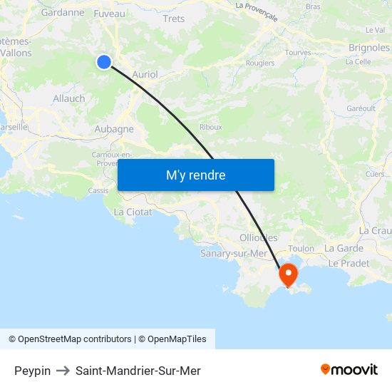 Peypin to Saint-Mandrier-Sur-Mer map