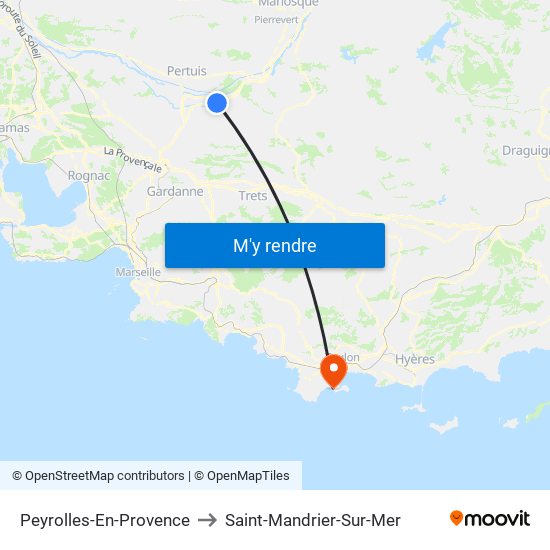 Peyrolles-En-Provence to Saint-Mandrier-Sur-Mer map