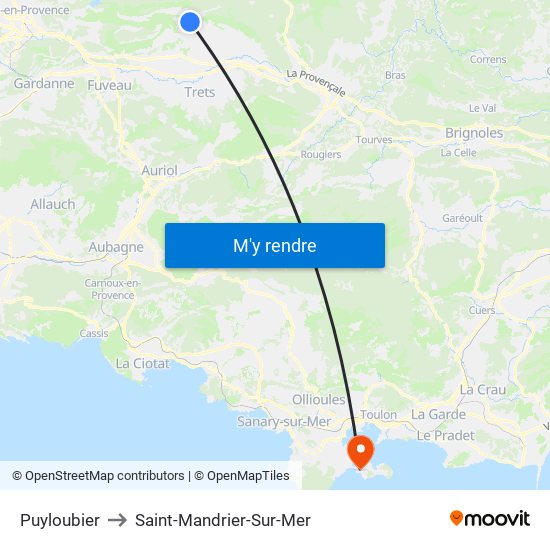 Puyloubier to Saint-Mandrier-Sur-Mer map