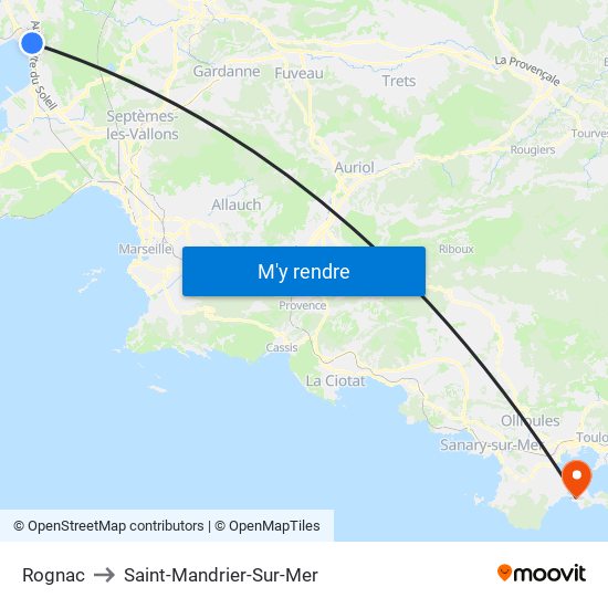 Rognac to Saint-Mandrier-Sur-Mer map