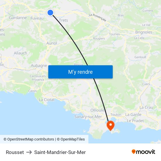 Rousset to Saint-Mandrier-Sur-Mer map