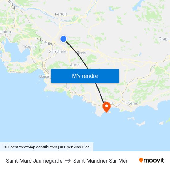 Saint-Marc-Jaumegarde to Saint-Mandrier-Sur-Mer map
