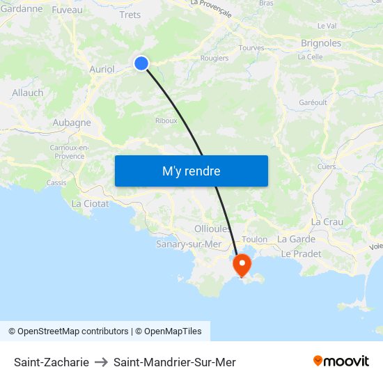 Saint-Zacharie to Saint-Mandrier-Sur-Mer map