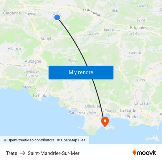 Trets to Saint-Mandrier-Sur-Mer map