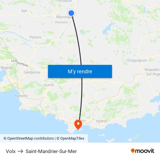 Volx to Saint-Mandrier-Sur-Mer map