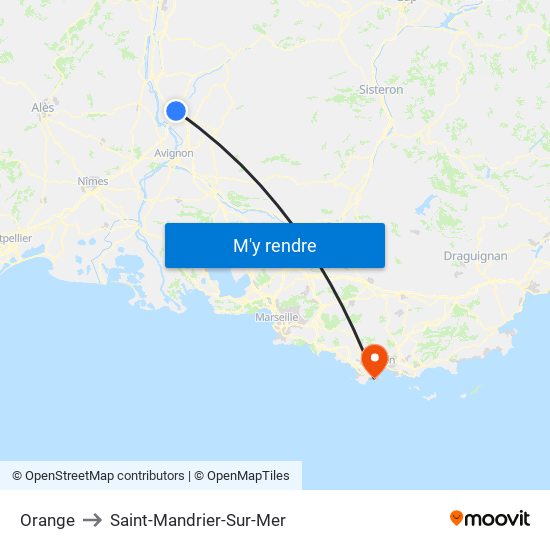 Orange to Saint-Mandrier-Sur-Mer map