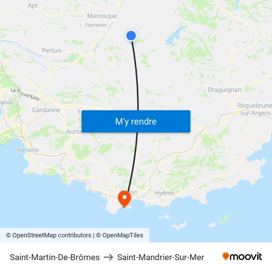 Saint-Martin-De-Brômes to Saint-Mandrier-Sur-Mer map