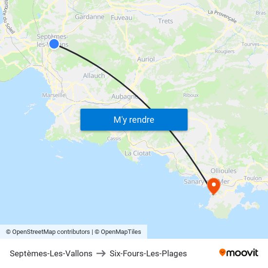 Septèmes-Les-Vallons to Six-Fours-Les-Plages map