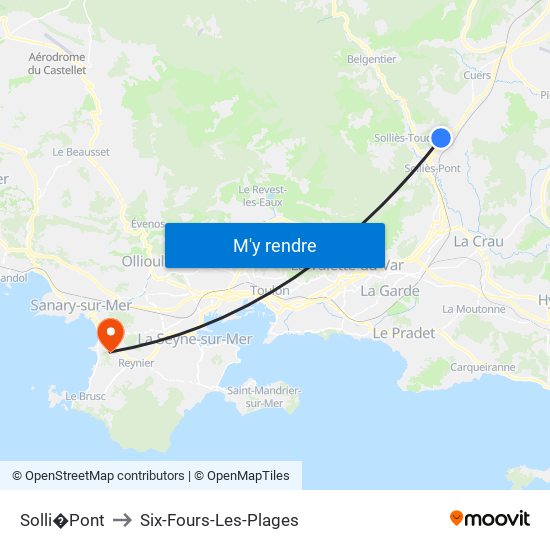 Solli�Pont to Six-Fours-Les-Plages map