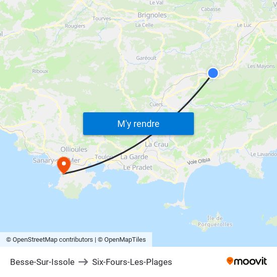 Besse-Sur-Issole to Six-Fours-Les-Plages map