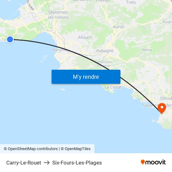 Carry-Le-Rouet to Six-Fours-Les-Plages map