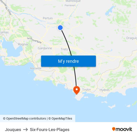 Jouques to Six-Fours-Les-Plages map