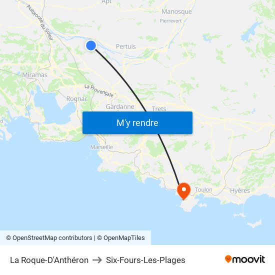 La Roque-D'Anthéron to Six-Fours-Les-Plages map