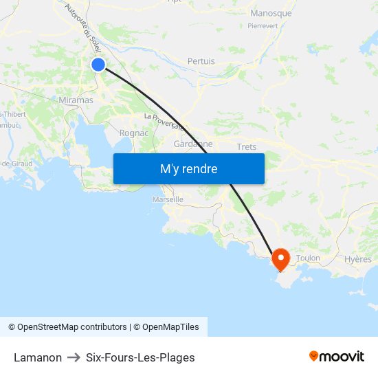 Lamanon to Six-Fours-Les-Plages map