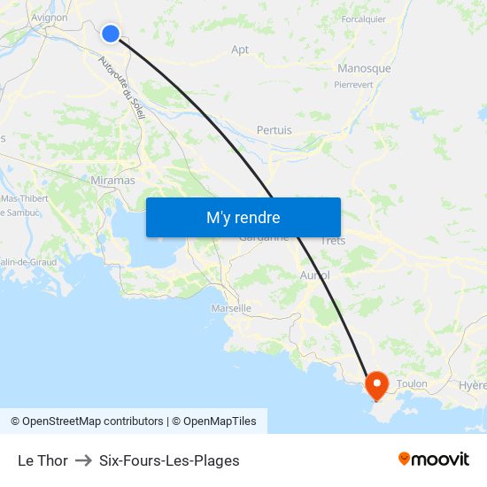 Le Thor to Six-Fours-Les-Plages map