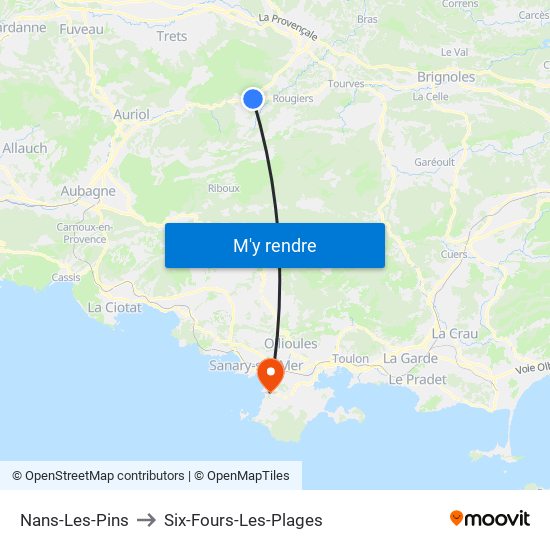 Nans-Les-Pins to Six-Fours-Les-Plages map