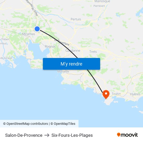 Salon-De-Provence to Six-Fours-Les-Plages map