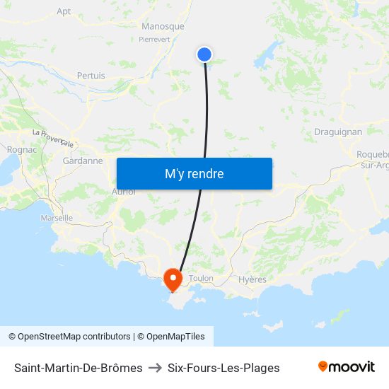 Saint-Martin-De-Brômes to Six-Fours-Les-Plages map
