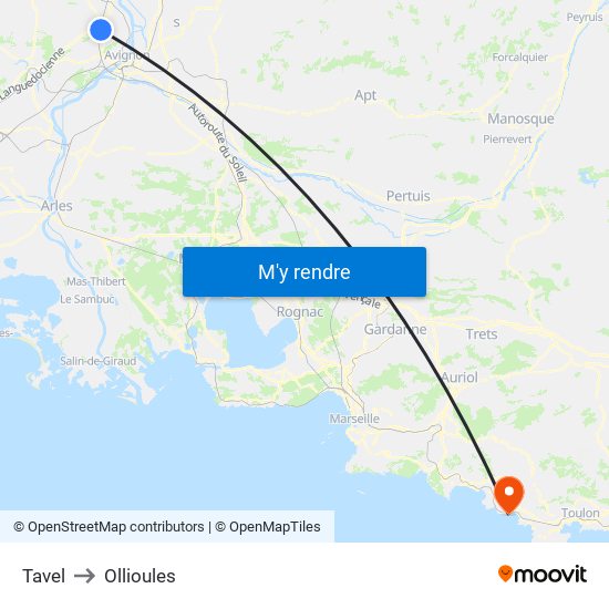 Tavel to Ollioules map
