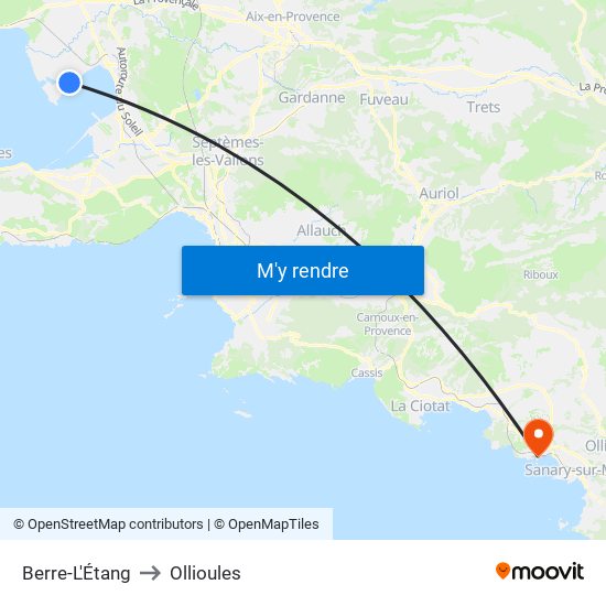 Berre-L'Étang to Ollioules map