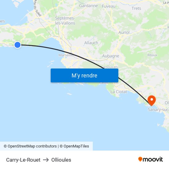 Carry-Le-Rouet to Ollioules map