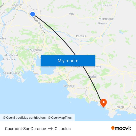 Caumont-Sur-Durance to Ollioules map