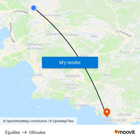 Éguilles to Ollioules map