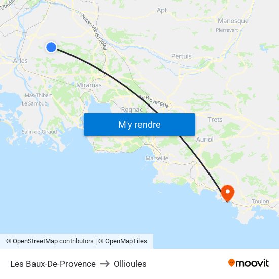 Les Baux-De-Provence to Ollioules map