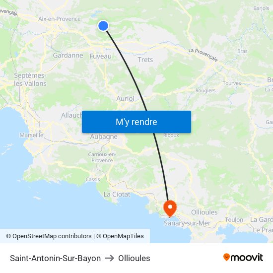 Saint-Antonin-Sur-Bayon to Ollioules map