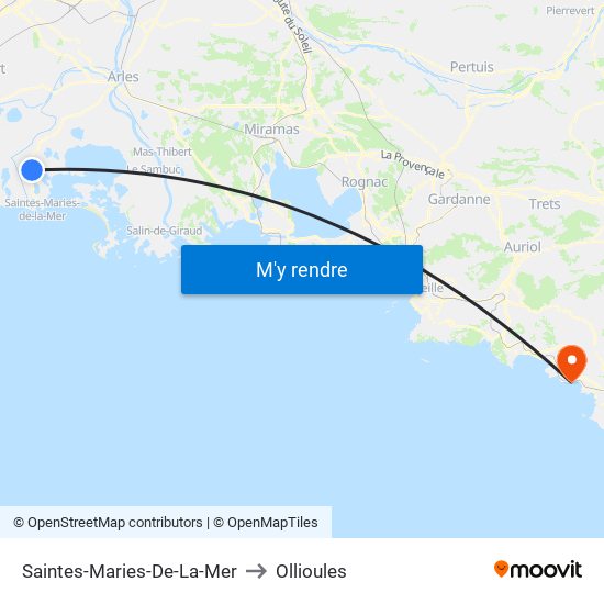 Saintes-Maries-De-La-Mer to Ollioules map