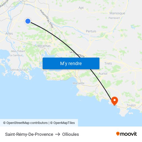 Saint-Rémy-De-Provence to Ollioules map