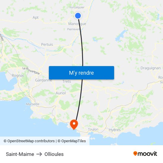 Saint-Maime to Ollioules map