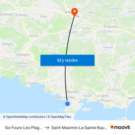 Six-Fours-Les-Plages to Saint-Maximin-La-Sainte-Baume map