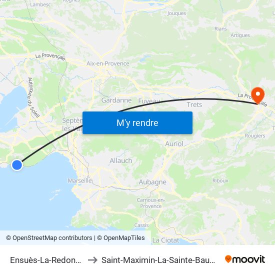 Ensuès-La-Redonne to Saint-Maximin-La-Sainte-Baume map