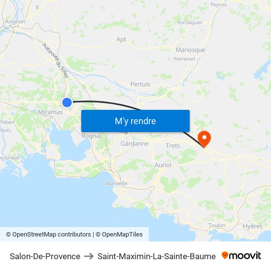 Salon-De-Provence to Saint-Maximin-La-Sainte-Baume map