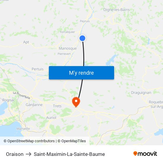 Oraison to Saint-Maximin-La-Sainte-Baume map