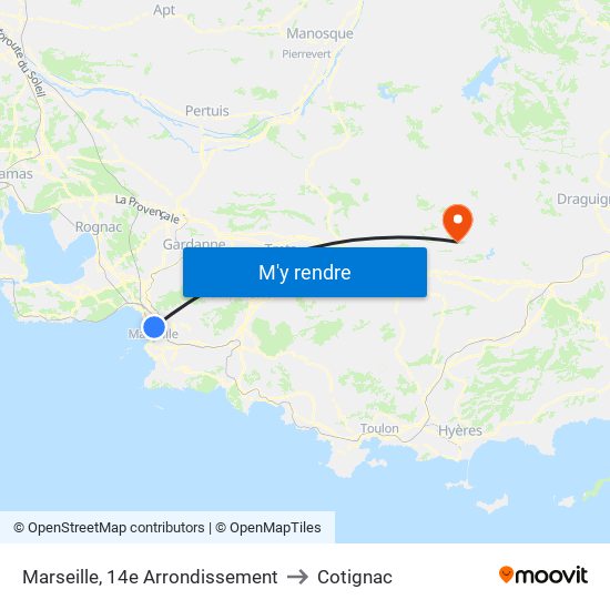 Marseille, 14e Arrondissement to Cotignac map