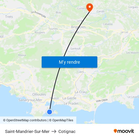 Saint-Mandrier-Sur-Mer to Cotignac map