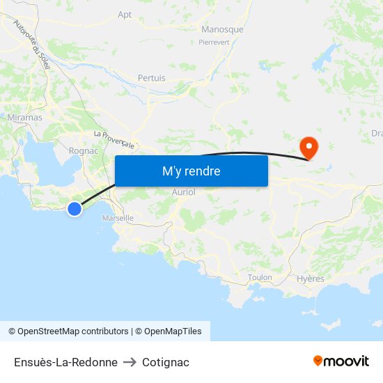 Ensuès-La-Redonne to Cotignac map