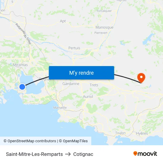 Saint-Mitre-Les-Remparts to Cotignac map