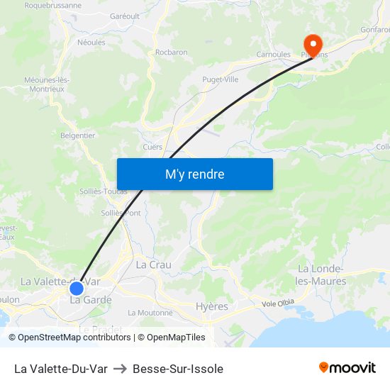 La Valette-Du-Var to Besse-Sur-Issole map