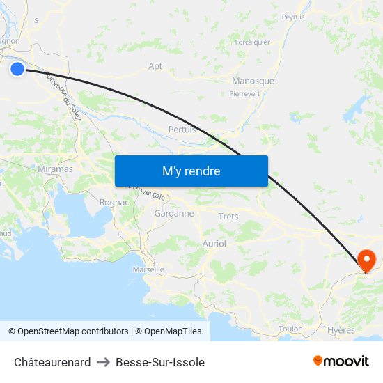 Châteaurenard to Besse-Sur-Issole map