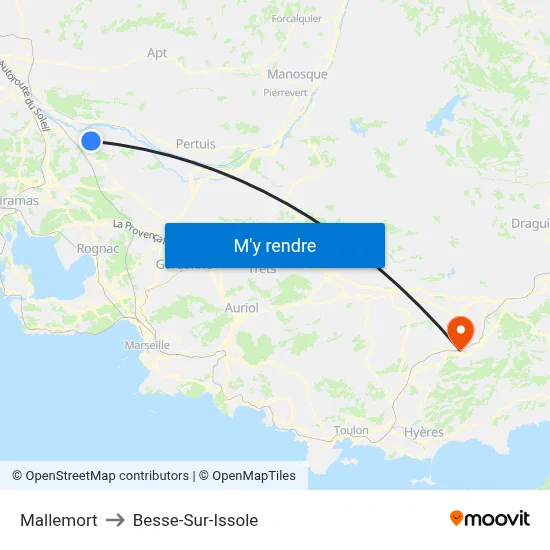 Mallemort to Besse-Sur-Issole map