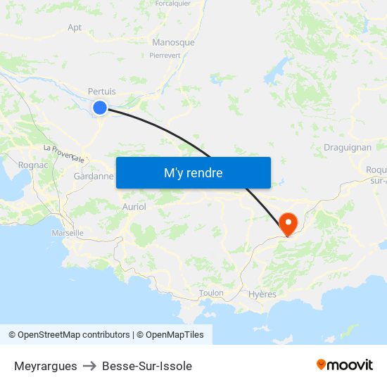 Meyrargues to Besse-Sur-Issole map