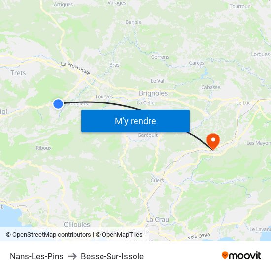 Nans-Les-Pins to Besse-Sur-Issole map