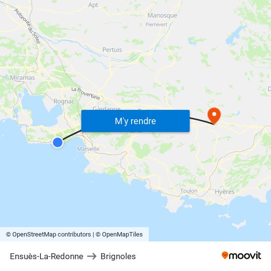 Ensuès-La-Redonne to Brignoles map