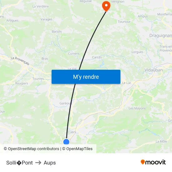 Solli�Pont to Aups map