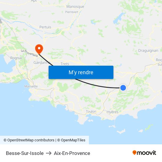Besse-Sur-Issole to Aix-En-Provence map